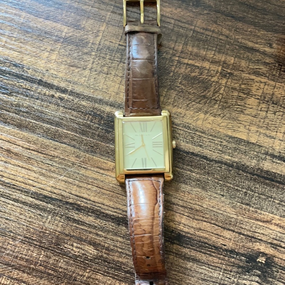 Men’s Leather Michael Kors Watch